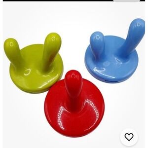 IKEA Krokig Plastic Wall Hooks 3-Pack Red/Blue/Green